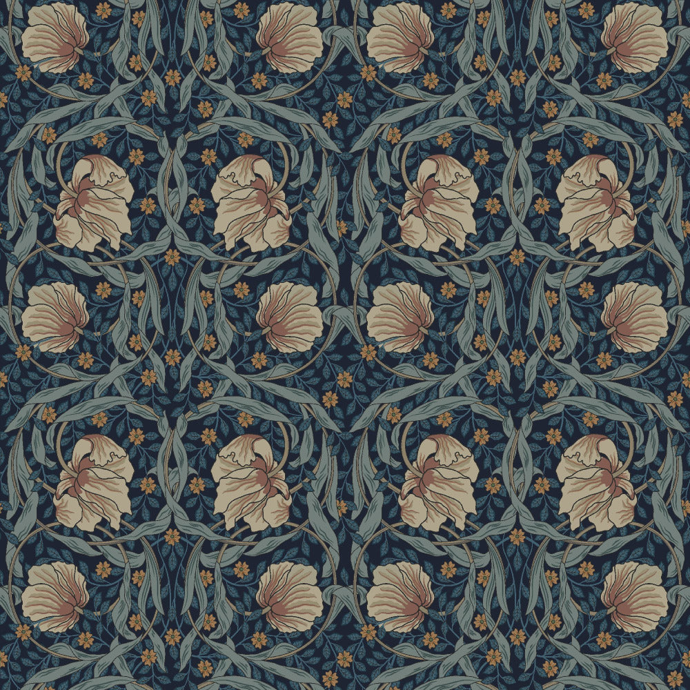 Mallion & Knowles Tulip Teal Fire Retardant Curtains