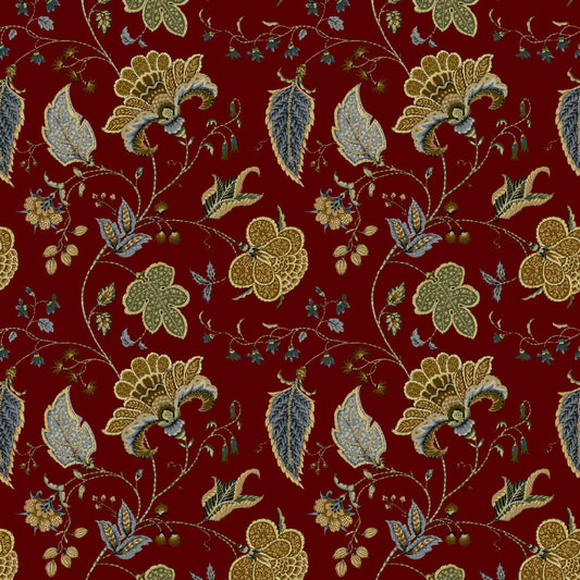 Mallion & Knowles Varanasi Crimson Fire Retardant Curtains