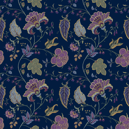 Mallion & Knowles Varanasi Navy Fire Retardant Curtains