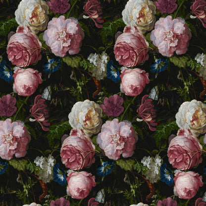 Mallion & Knowles Victorian Rose Crimson Fire Retardant Curtains texture detail
