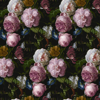 Mallion & Knowles Victorian Rose Old Rose Fire Retardant Curtains texture detail