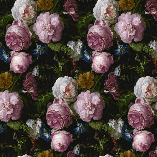 Mallion & Knowles Victorian Rose Old Rose Fire Retardant Curtains texture detail