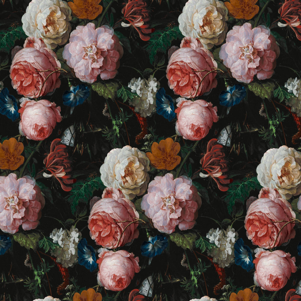 Mallion & Knowles Victorian Rose Scarlet Fire Retardant Curtains texture detail