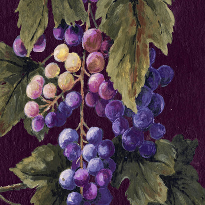 Mallion & Knowles Vineyard Burgundy Fire Retardant Curtains texture detail