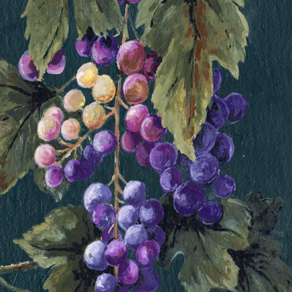 Mallion & Knowles Vineyard Teal Fire Retardant Curtains texture detail