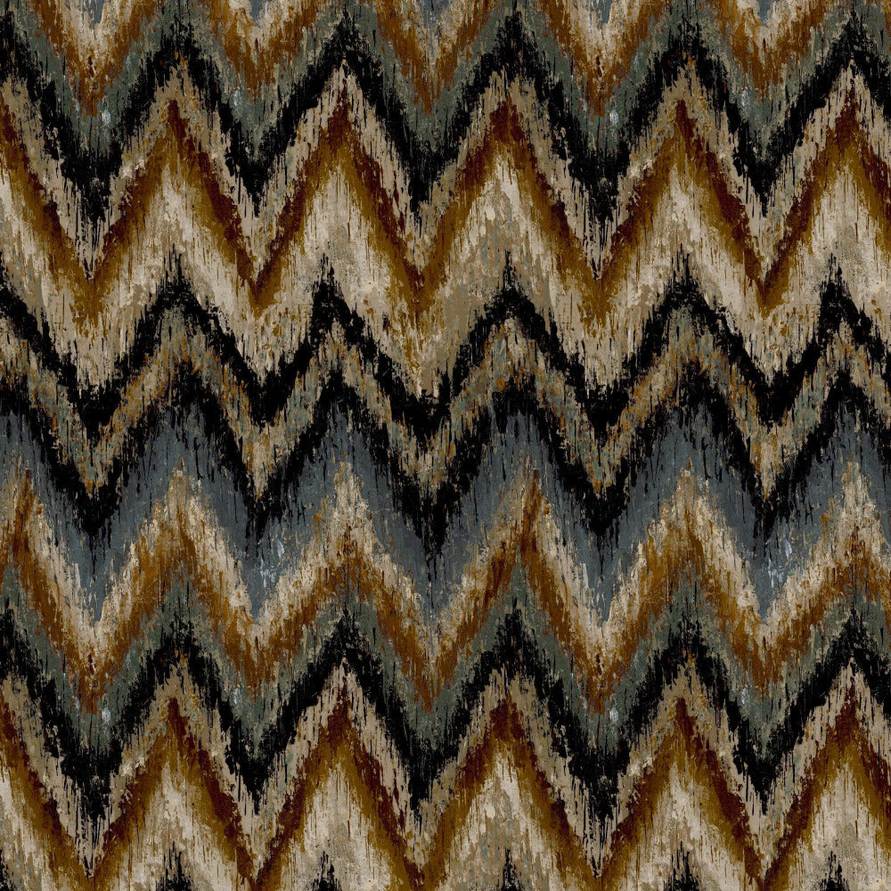 Mallion & Knowles Zanzibar Copper-Moss Fire Retardant Curtains