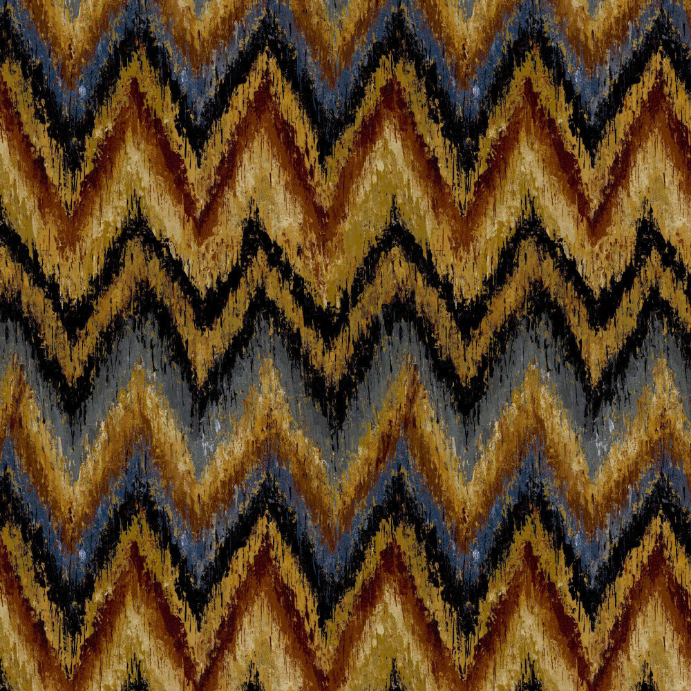 Mallion & Knowles Zanzibar Flame-Blue Fire Retardant Curtains