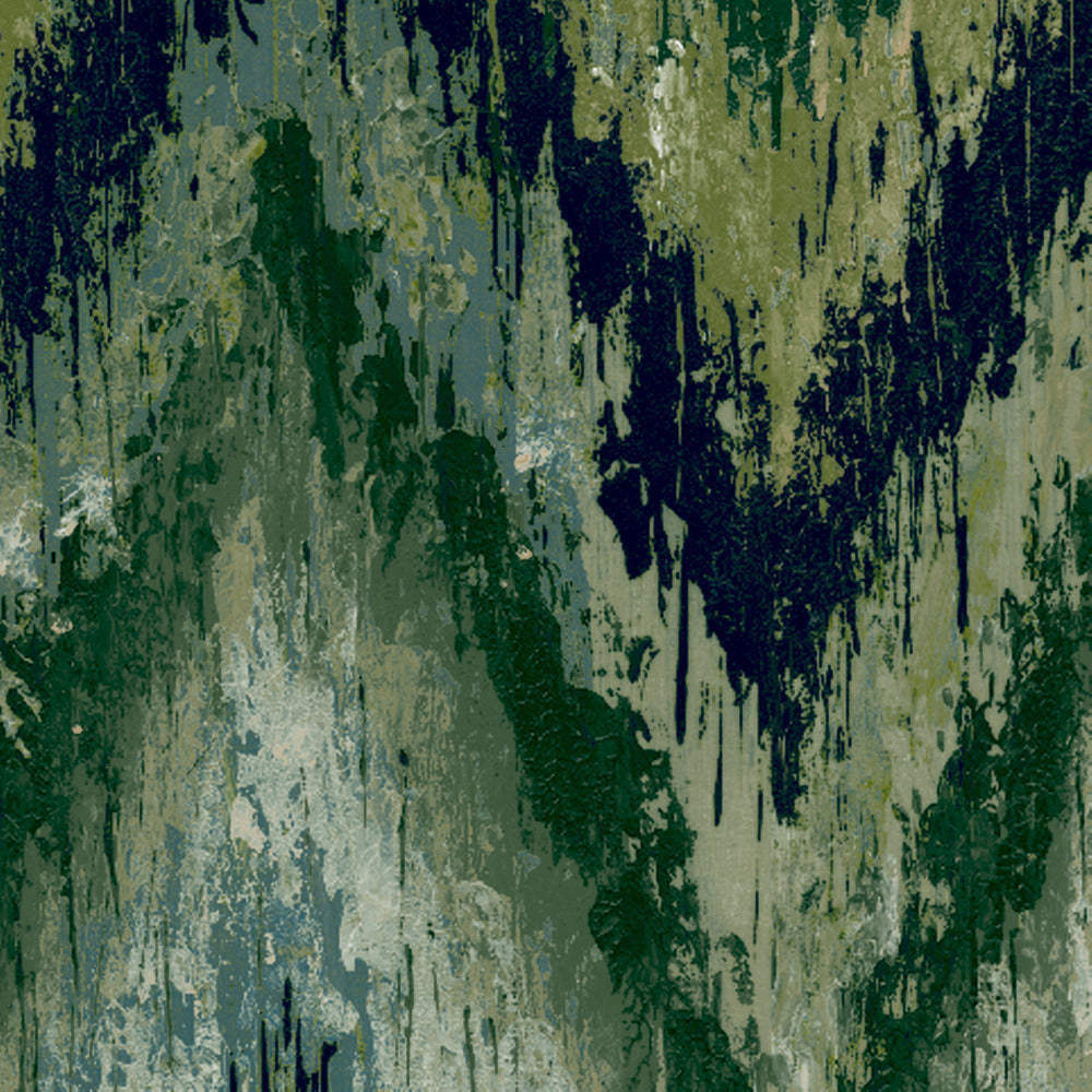 Mallion & Knowles Zanzibar Forrest-Olive Fire Retardant Curtains texture detail