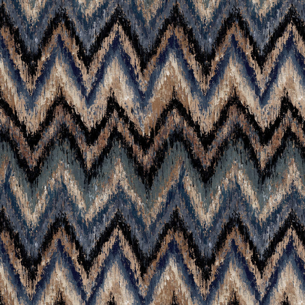 Mallion & Knowles Zanzibar Terra Cotta-Slate Fire Retardant Curtains