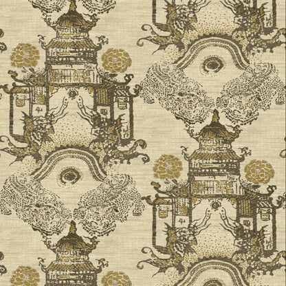 Mallion & Knowles Zen Garden Donkey-Honey Fire Retardant Curtains