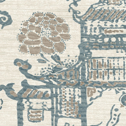 Mallion & Knowles Zen Garden Sage-Amber Fire Retardant Curtains texture detail
