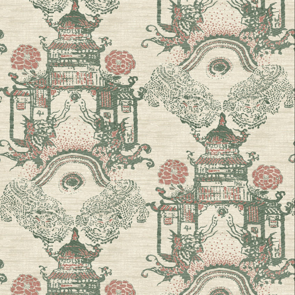 Mallion & Knowles Zen Garden Willow-Blush Fire Retardant Curtains