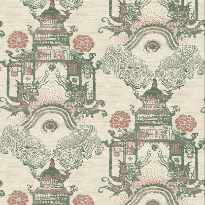 Mallion & Knowles Zen Garden Willow-Blush Fire Retardant Curtains
