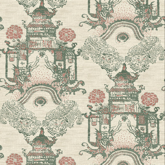 Mallion & Knowles Zen Garden Willow-Blush Fire Retardant Curtains