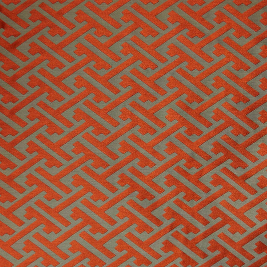 Edinburgh Weavers Maze Orange Fire Retardant Curtains