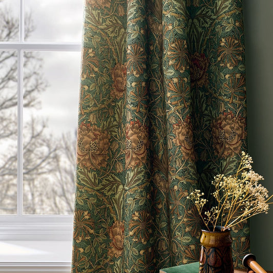 Panaz Honeysuckle & Tulip Privet Honeycombe Fire Retardant Curtains texture detail