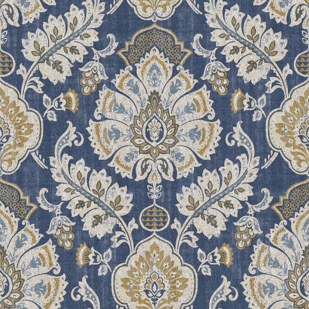 Edmund Bell Portobello Indigo Fire Retardant Curtains