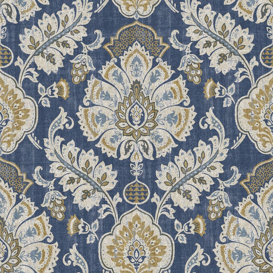 Edmund Bell Portobello Indigo Fire Retardant Curtains