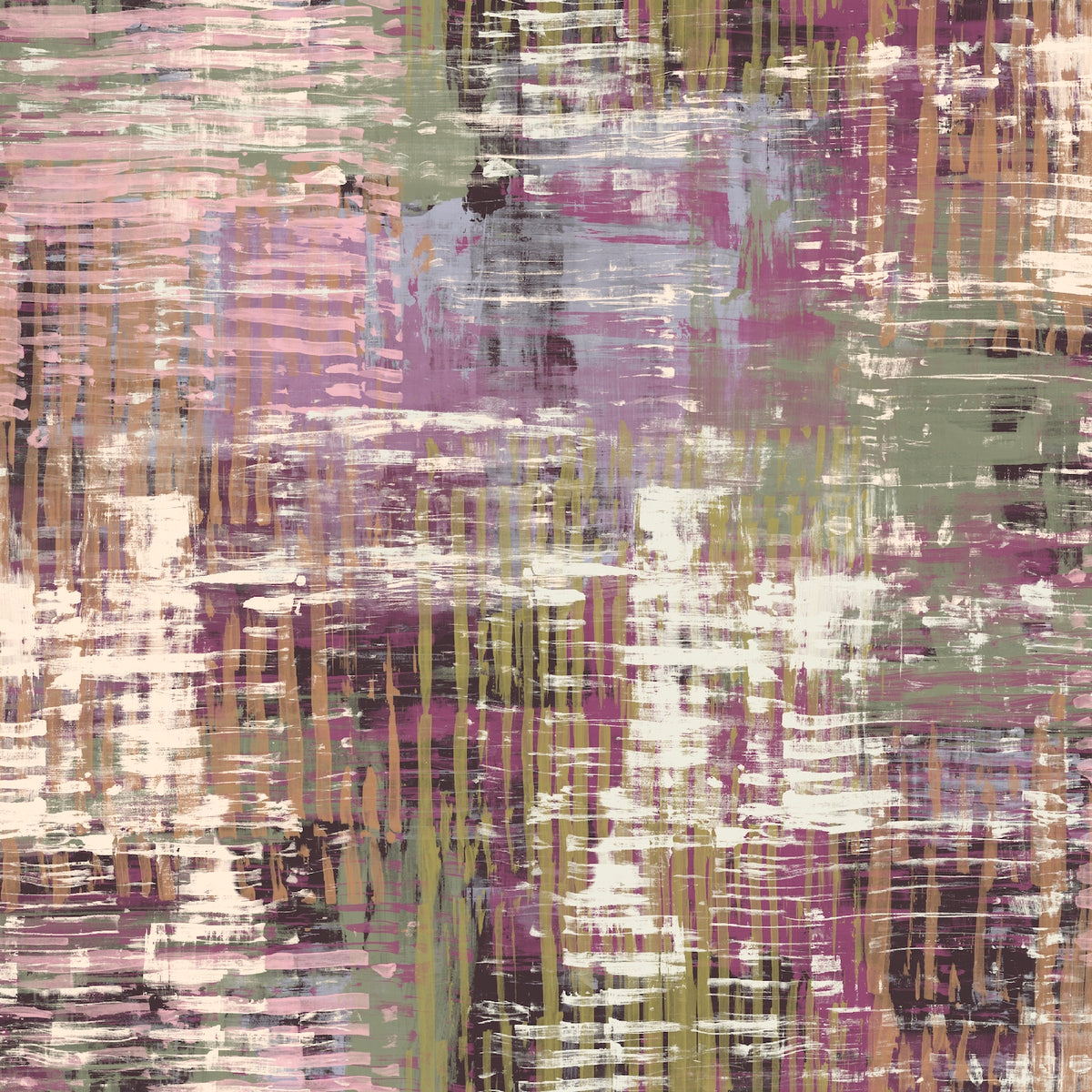 Rogue Aubergine - Edmund Bell Nature Reserve print fabric flat