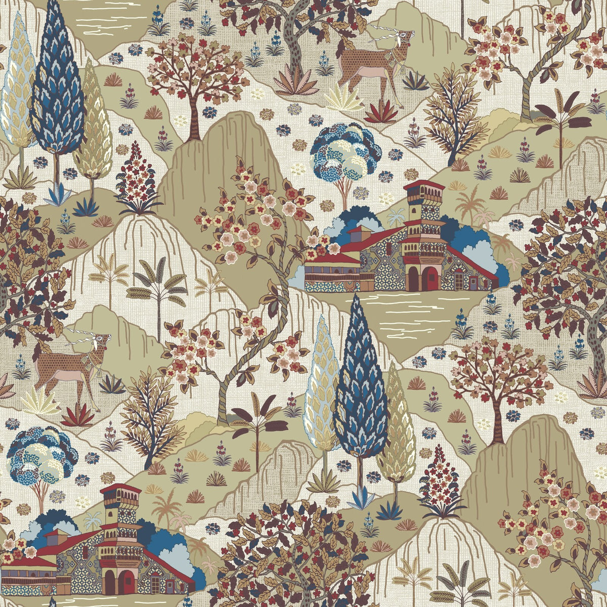 Edmund Bell Samarkand Antique Fire Retardant Curtain Fabric
