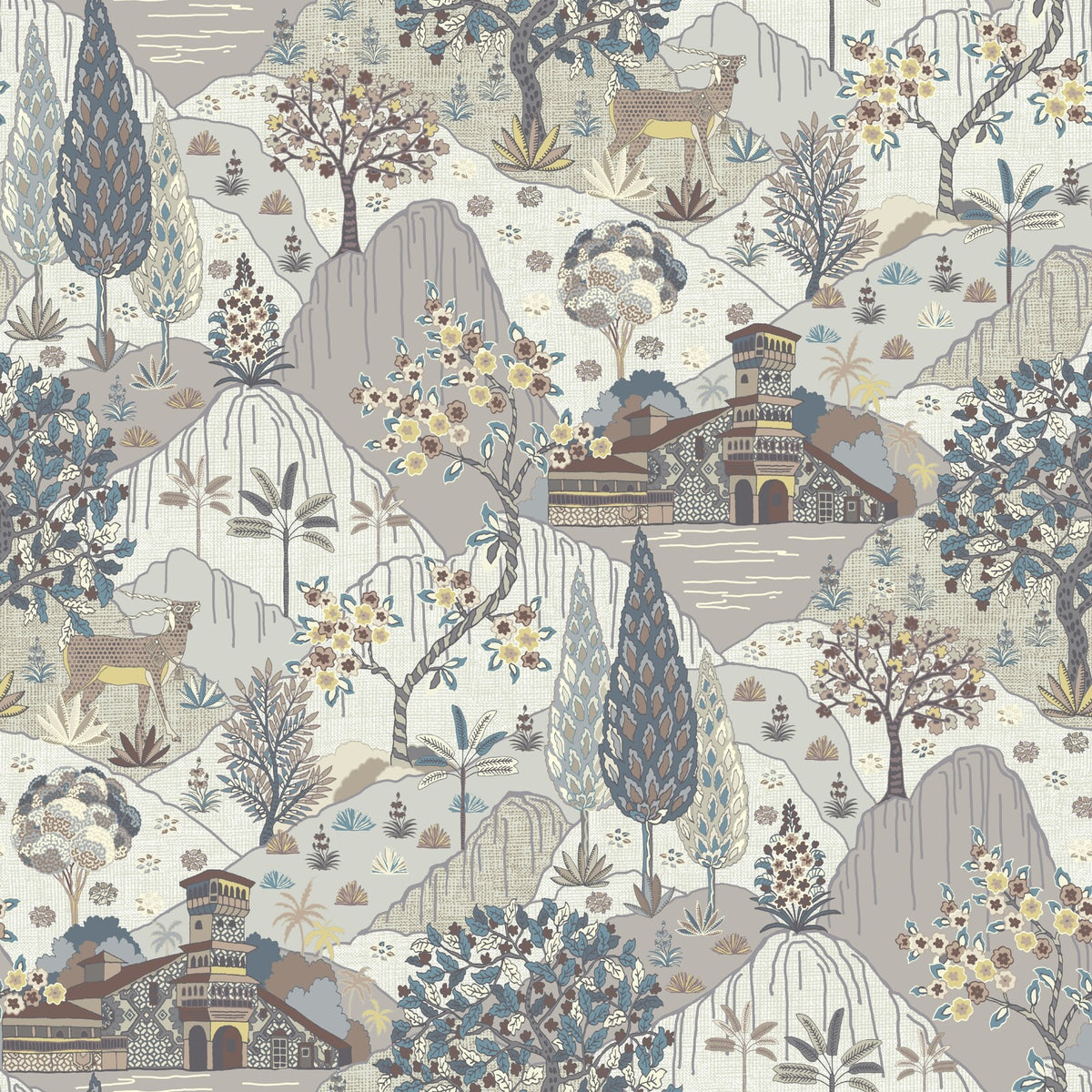 Edmund Bell Samarkand Ash Fire Retardant Curtain Fabric