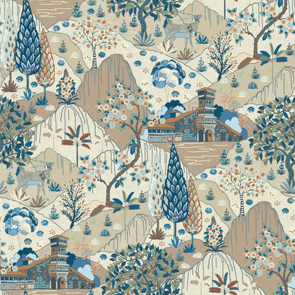 Edmund Bell Samarkand Denim Fire Retardant Curtain Fabric