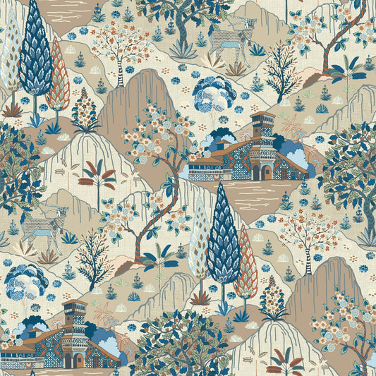 Edmund Bell Samarkand Denim Fire Retardant Curtain Fabric