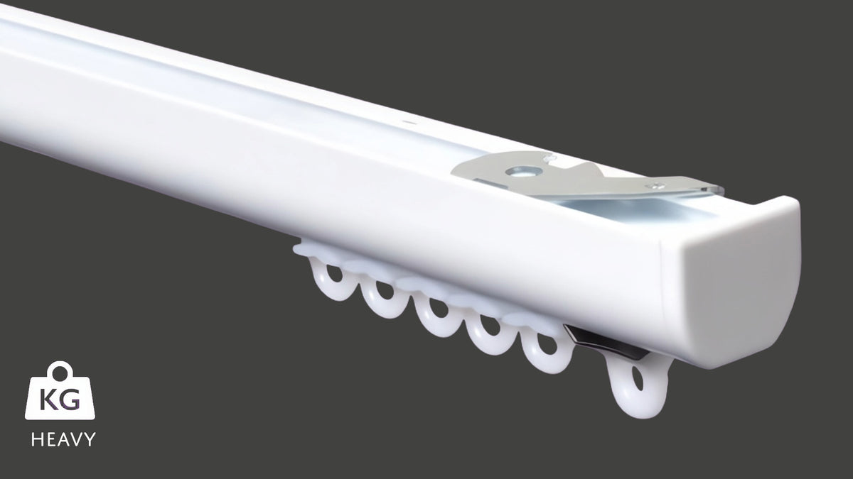 Silent Glide contract curtain track – installed in a room setting