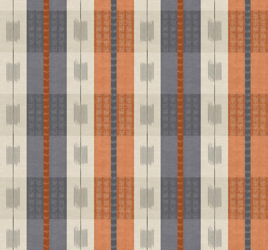 Skopos Atlantic Stripe Paprika Fire Retardant Curtains