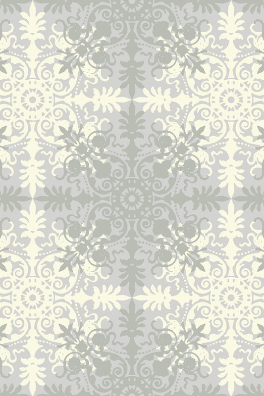 Skopos Erddig & Elle Pompadour Silver Fire Retardant Curtains