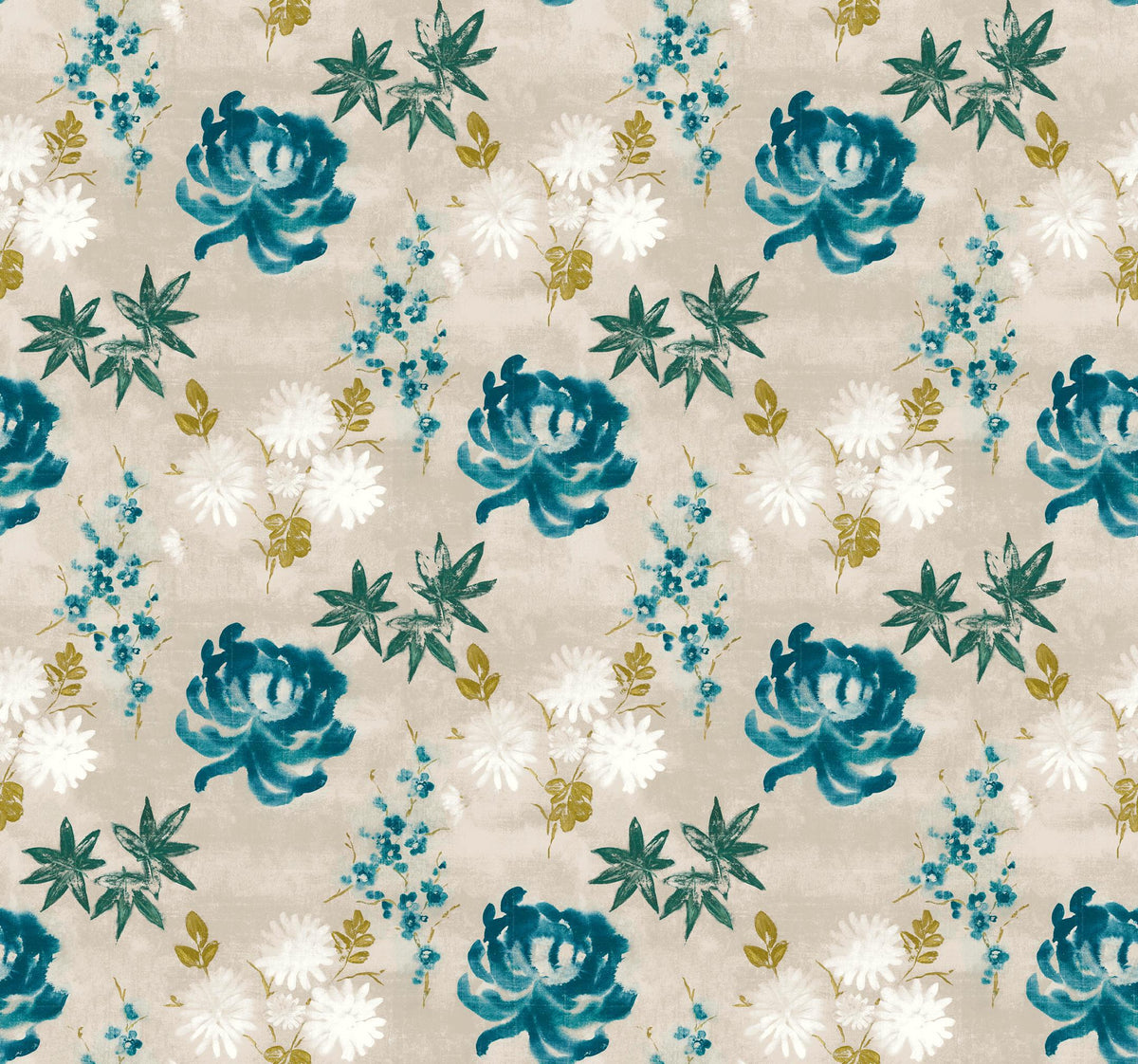 Skopos Tea Garden Blue Jay Fire Retardant Curtains
