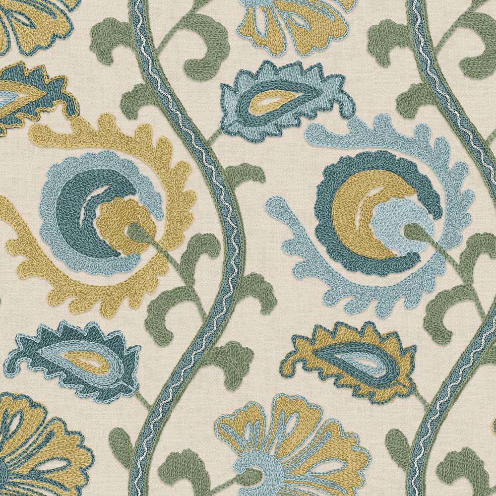 ILIV Suzani Teal Fire Retardant Curtains