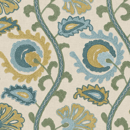 ILIV Suzani Teal Fire Retardant Curtains