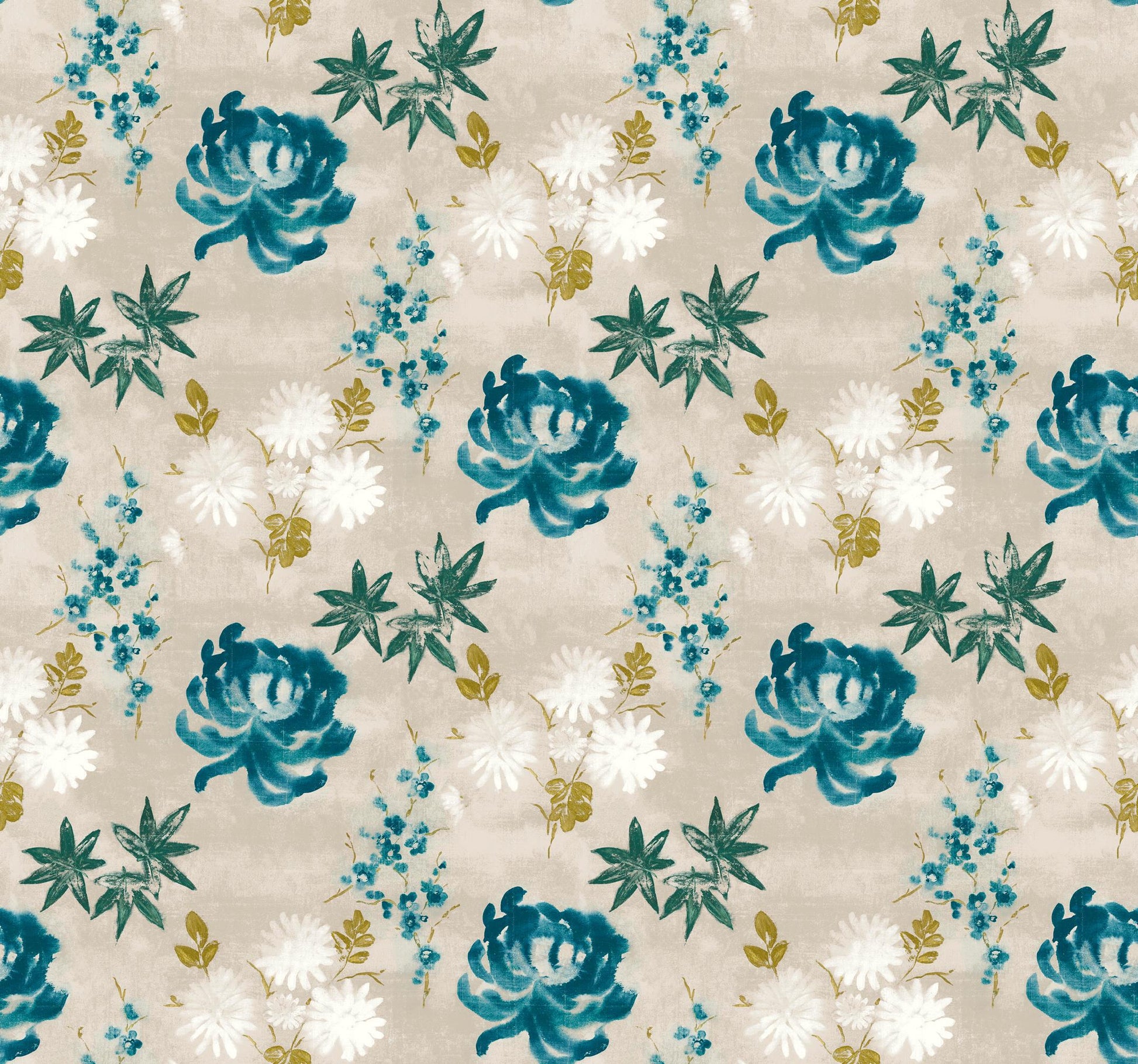Skopos Tea Garden Blue Jay Fire Retardant Curtains