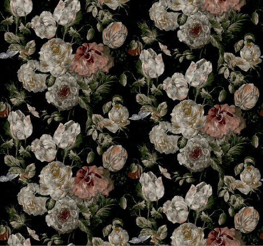Edinburgh Weavers Tulipa with Texture Charcoal Fire Retardant Curtains