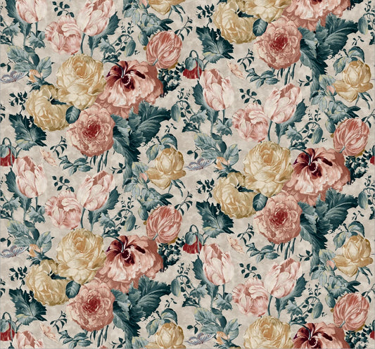 Edinburgh Weavers Tulipa with Texture Teal Fire Retardant Curtains