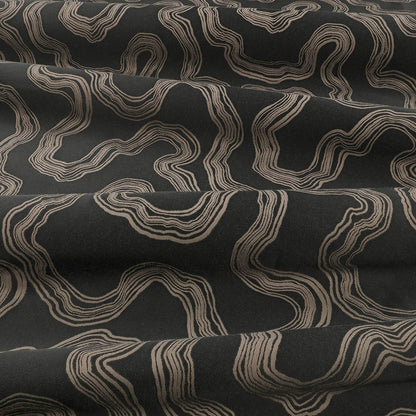 Villa Nova Flux Onyx Fire Retardant Curtains texture detail