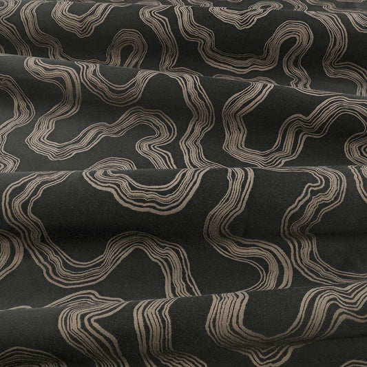 Villa Nova Flux Onyx Fire Retardant Curtains texture detail