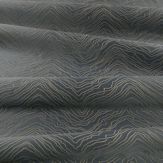 Villa Nova Igneous Ink Fire Retardant Curtains texture detail