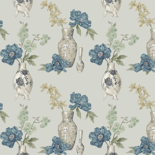 Edinburgh Weavers Yoshino Blue Fire Retardant Curtains