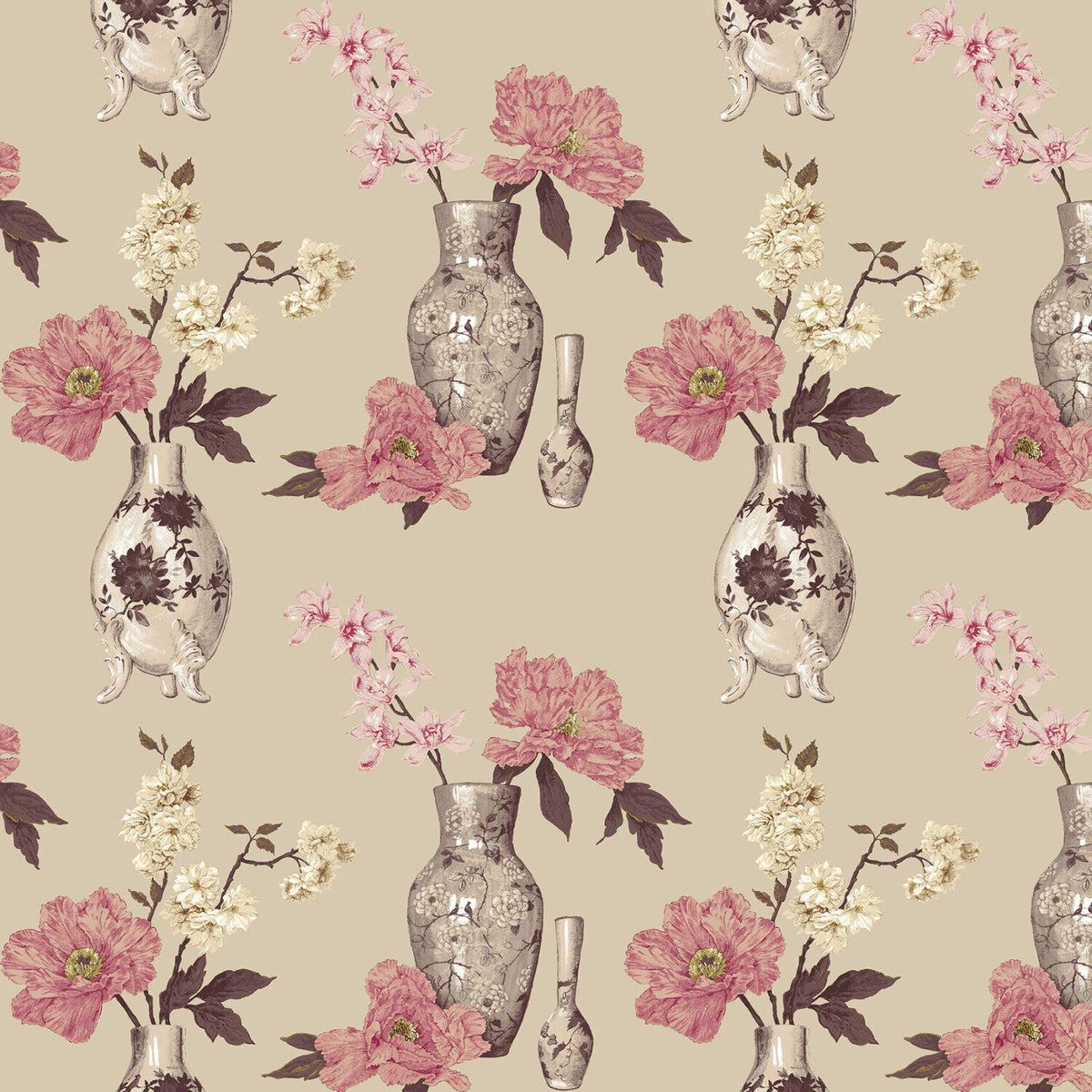 Edinburgh Weavers Yoshino Dusky Pink Fire Retardant Curtains