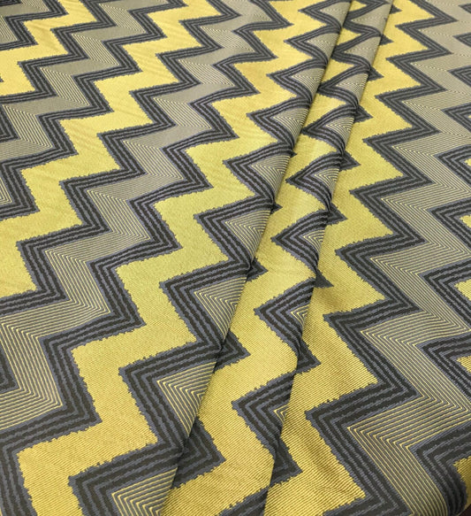 Edinburgh Weavers Ziggy Mustard Fire Retardant Curtains