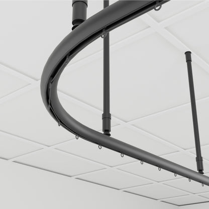 Zone L – close-up of the 90° formed bend in the black Zone 28 track, with wave gliders and 16 mm drop tubes