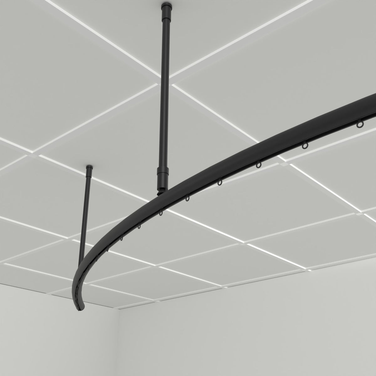 Zone A quarter arc – close-up of the black Zone 28 track, wave gliders and 16 mm drop tubes