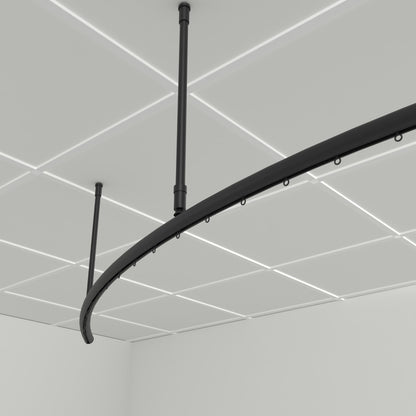 Zone A quarter arc – close-up of the black Zone 28 track, wave gliders and 16 mm drop tubes
