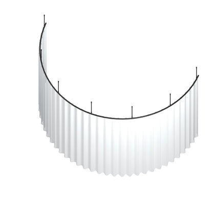 Zone C half circle dividing curtain track kit in black with wave curtain – isometric view